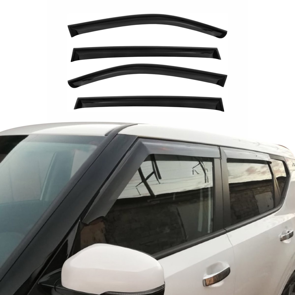 Kia Soul Wind Deflector - Omac - Acrylic 4 Pcs - Black - 2020-2025